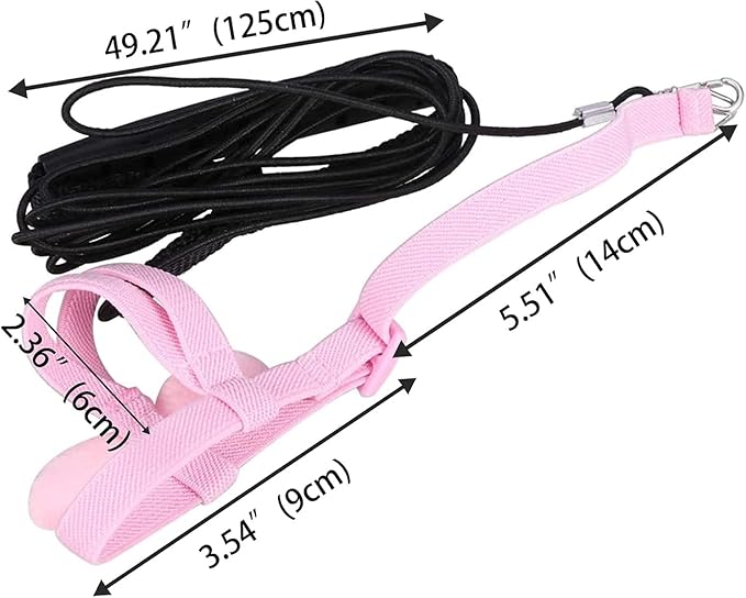 Birds Harness Leash Outdoor Flying Escape-Proof Adjustable Training Design Anti-Bite Bird Rope with Cute Wing for Parrots Scarlet Keck Mini Macaw Love Birds (Pink)