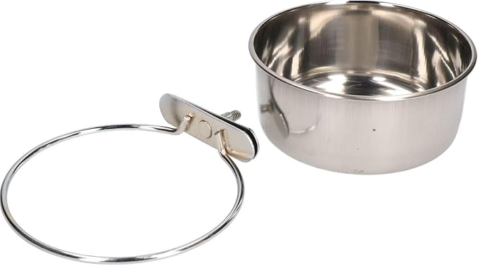 600ML Stainless Steel Small Animals, Dogs, Birds Coop Cup with Bolt On Holder