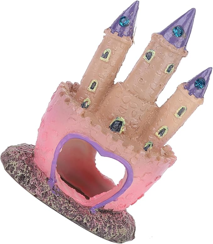 Resin Castle Hideout 136g Cartoon Aquarium Decoration Fish Tank Cave Ornament for Small Fish Privacy, No Water Quality Impact