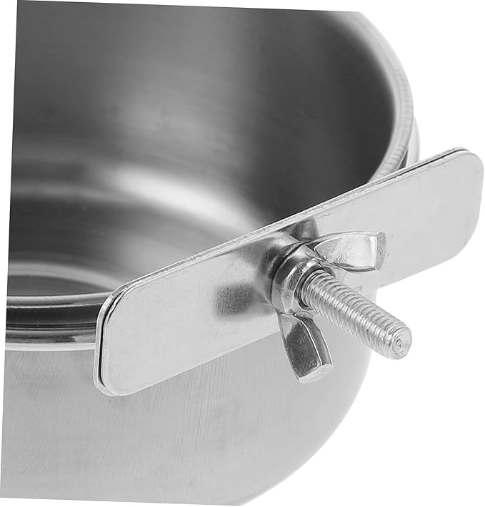 POPETPOP Stainless Steel Hanging Pet Bowl for Birds Cats Dogs Resistant Coop Cup Easy to Install Dishwasher for Cages and Crates