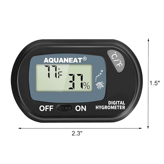 AQUANEAT 2 Packs Reptile Thermometer Hygrometer Digital Display Temperature and Humidity Moniter for Reptiles Rearing Box with Suction Cup…