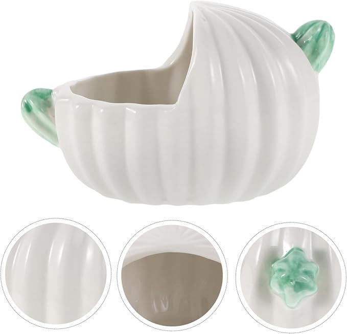Toddmomy Pet Ceramic Bathtub Portable Sand Bath Ceramic Hamster Tub Hamster Sand Bath Small Animal Toilet Small Pet Supplies Chinchilla Dust Bath Bowl Hamster Bath Tub Ceramics White