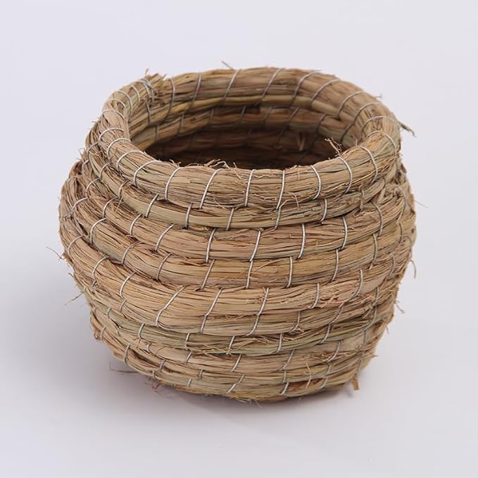 Bird Nest, Pet Refillable Fiber Bird Nesting, Winter Fowl Gifts Animal Hummingbirds Lovers Home Garden Yard(1Set)