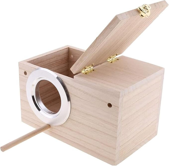 Parrot Breeding Box Wooden Bird Right Opening Incubator Warm House for Finches Bluebirds Sparrows Parakeets Lovebirds Pet Bird House Nest Box Bird Budgie Wood Breeding Box for Parrotlets Mating Box