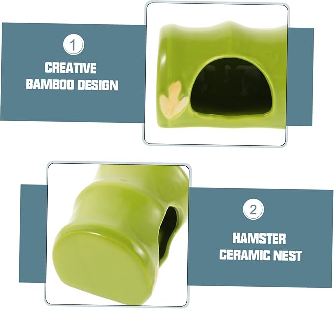 Ceramic Hamster Habitat Hideout Design Small Pet Cave Hamster House Gerbil Hideaway with Smooth Surface Easy-Clean Summer Accessory for Rats and Small Animals