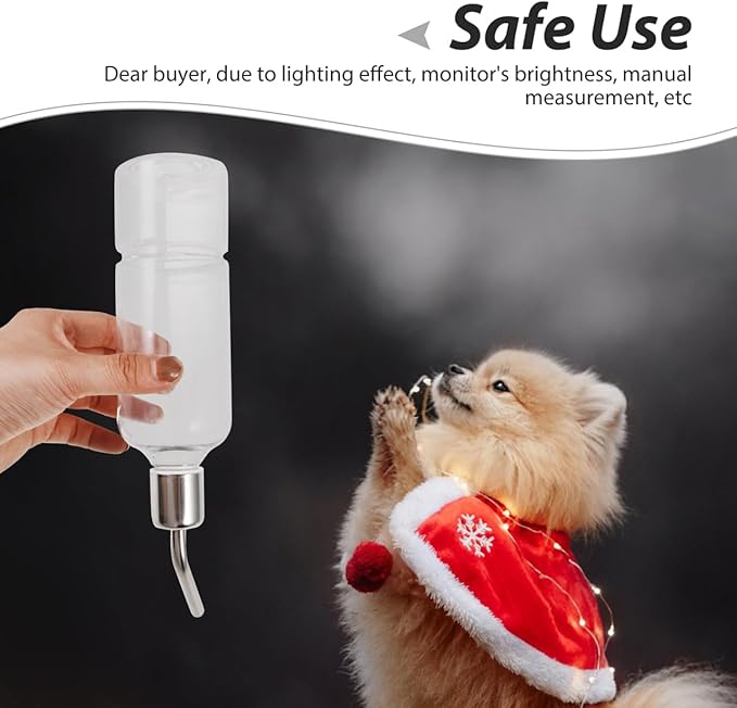 Angoily Pet Cage Water Bottle 2.7oz No Drip Automatic Hanging Feeder Small Animal Waterer for Rabbit Guinea Pig Hamster Ferret Bunny Rat Chinchilla Hedgehog