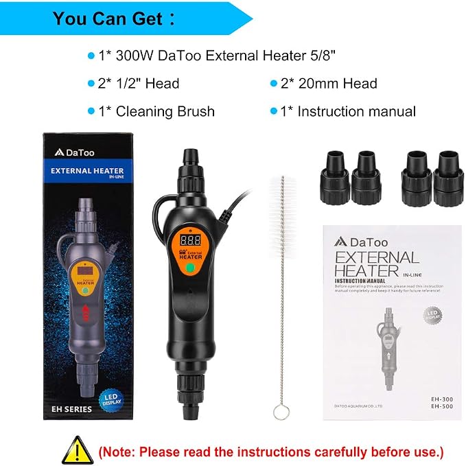 DaToo Aquarium External Heater in-Line Fish Tank External Heater 300W for Canister Filter