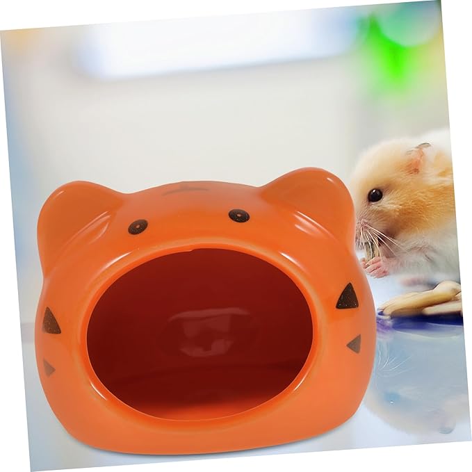 1pc Nest Chinchilla Ceramic House Hedgehog Hideaway Squirrel Cage Guinea Pig Sleeping Bed Small Animal Cave Chinchilla Mini Hut Small Pet Hideout Ceramics Pet House Hamster
