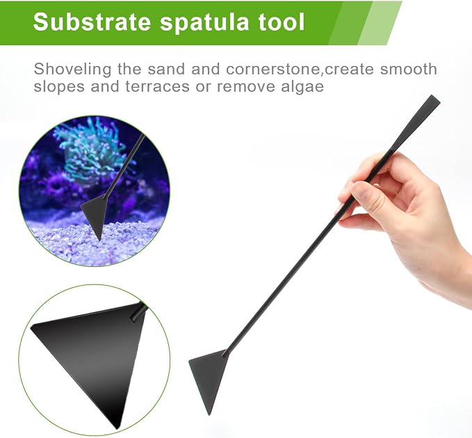 Catcan 4 in 1 Quarium Aquascape Tools Kits, Fish Tank Plant Tools Tweezers | Anti-Rust Stainless Steel, Aquatic Plant Aquascaping Tweezers, Scissors, Spatula for Aquarium Tank Cleaning