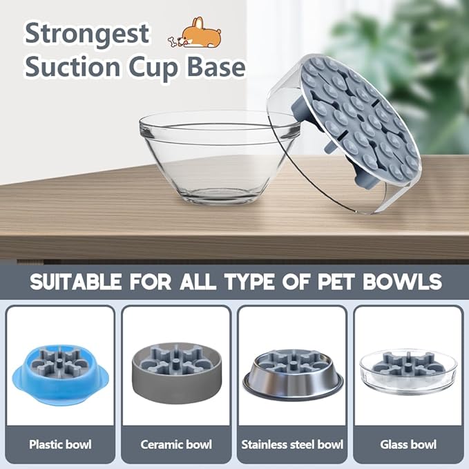 Slow Feeder Dog Bowls Insert, Animire Soft Silicone Anti-Choking Puzzle Slow Feeder, Anti-Slip Slow Down Eating Feeder Insert, Compatible with Regular Elevated Dog Bowls