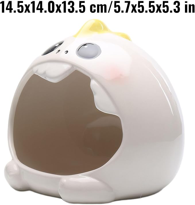 Ceramic Pet Nest for Small Animals - Hamster Ceramic House with Smooth Interior, Enclosed Hideout for Comfortable Shelter and Ventilation