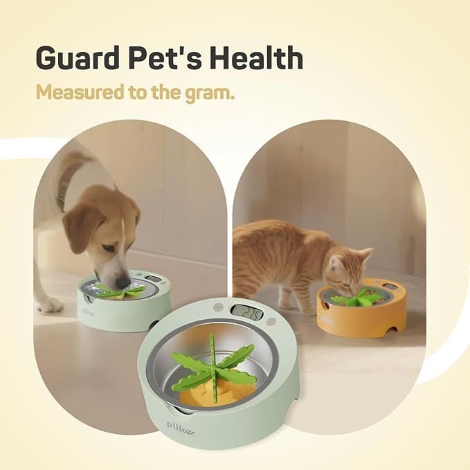 Plike Slow Feeder Dog Bowls,3-in-1 Smart Pet Bowl with Built-in Digital Food Scale & Removable Slow Feeder Insert, for Precise Portion Control, Weight Management, and Improved Digestion for Dogs