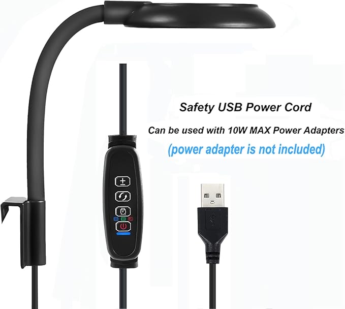 AQUANEAT Clip on Aquarium Light for up to 5 Gal Fish Tank, Auto On Off with Timer, Dimmable Small Fish Tank Light USB for Nano Tank (Large)