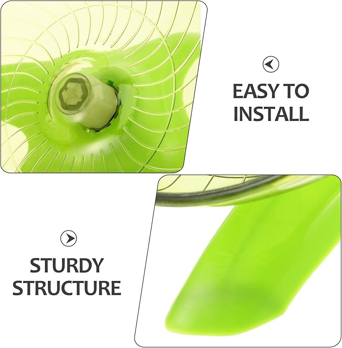 HOMSFOU Silent Hamster Running Wheel and Flying Saucer Spinner, Pet Cage Exercise Wheel for Gerbils and Mice, Quiet Small Animal in Vibrant Orange and Matcha Green