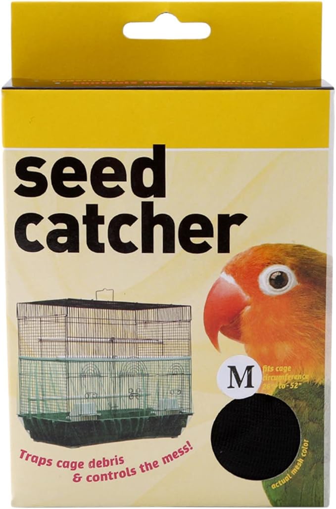 Sperrins Adjustable Bird Cage Cover,Seed Catcher Bird Cage Tidy Bird Cage Mesh Net Cover Skirt Guard for Parrot Parakeet Round Square Cages