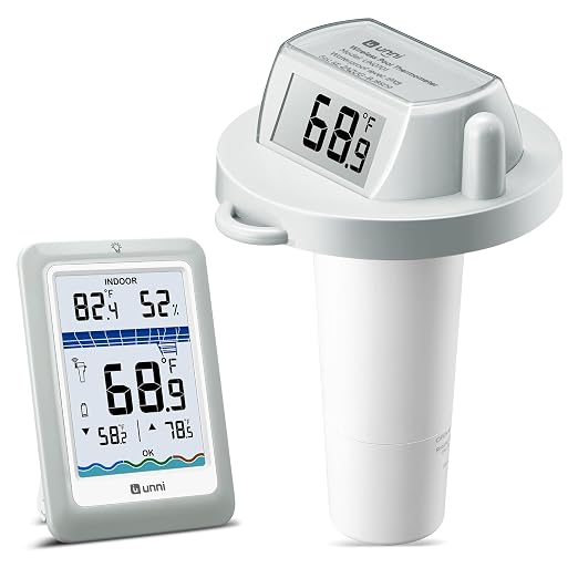 Wireless Pool Thermometer Floating Easy Read, Waterproof IPX8 | Digital Water Temperature Thermometers Bath Thermometers for Swimming Pool, Pond, Hot Tub, Spa, Aquarium