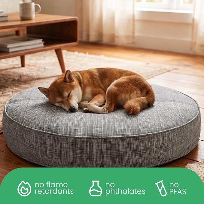 Molly Mutt River Dog Bed Duvet Cover, 100% Cotton Canvas Cover for Dog, Puppy, or Cat Bed, Durable, Washable, and Free of Harmful Chemicals, Round, 36"x5"