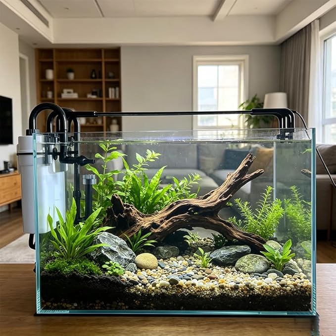 Vimvins 20 Gallon Glass Small Fish Tank, Betta Fish Tank Starter Kit with Filter, Lights.