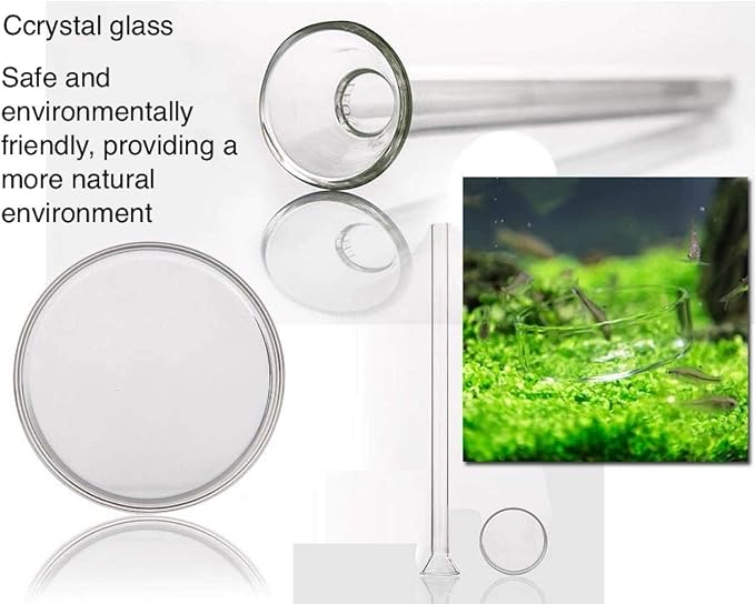 Shrimp Feeding Tube and Dish,2 Cup Clear Crystal Glass Fish Tank Shrimp Feeder Tube Tray