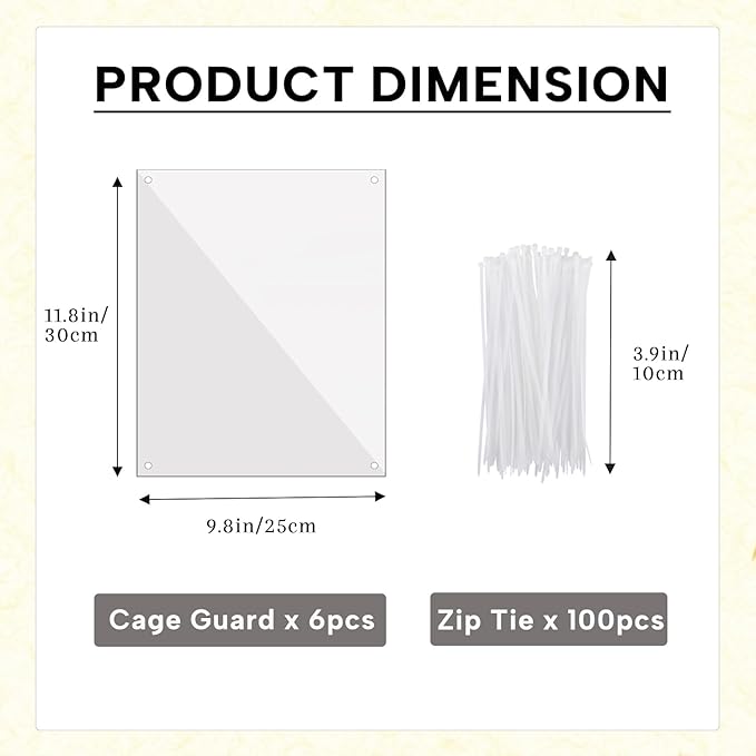 KEYIDE 6Pcs Plastic Pet Cage Liner 12” x 10” Clear Bunny Cage Urine Guard Guinea Pig Side Lining Sheet Rabbit Habitat Siding Ferret Scatter Guard Cage Accessories Simple but Essential