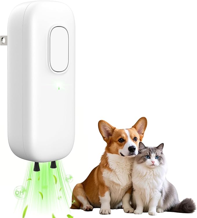 Cat Litter Deodorizer, Plug In Negative Ion Odor Eliminator, Filter-free Air Purifier for Pets, Bedroom, Office, Toilet, Wardrobe, Shoe, Quiet Portable Mini Air Purifier