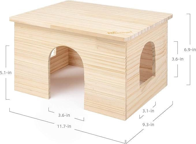 Niteangel Wood House with Window, Chinchilla and Guinea Pigs Hut Hideout
