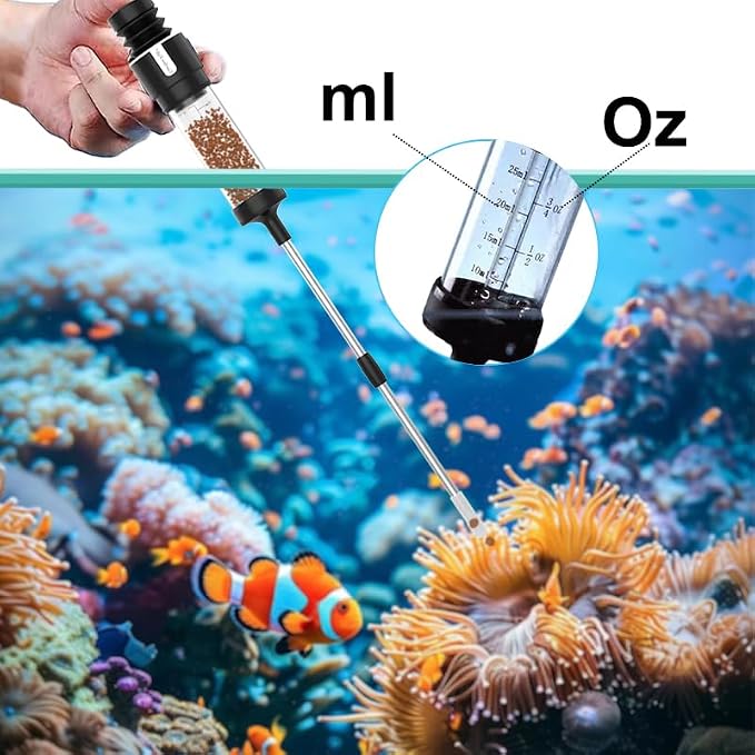 Carefree Fish Aquarium Siphon Upgraded Turkey Baster Fish Poops Collector Feeding Tube for Fish and Coral