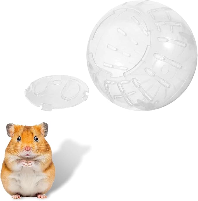 1Pc White-Transparent Plastic Silent Hamster Ball, Exercise Ball for Small Animals, Spinner Hamster Running for Sugar Gliders Small Mice Gerbils Hamsters (Dia. 5.71 inche)