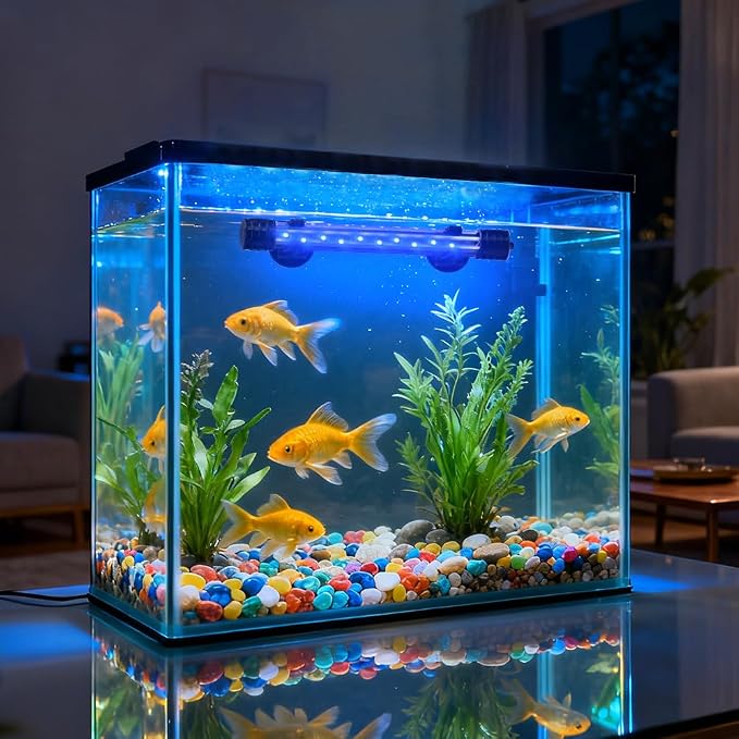 DaToo LED Aquarium Light 3 W Underwater USB Fish Tank Light White and Blue Submersible Aquarium Light 7in