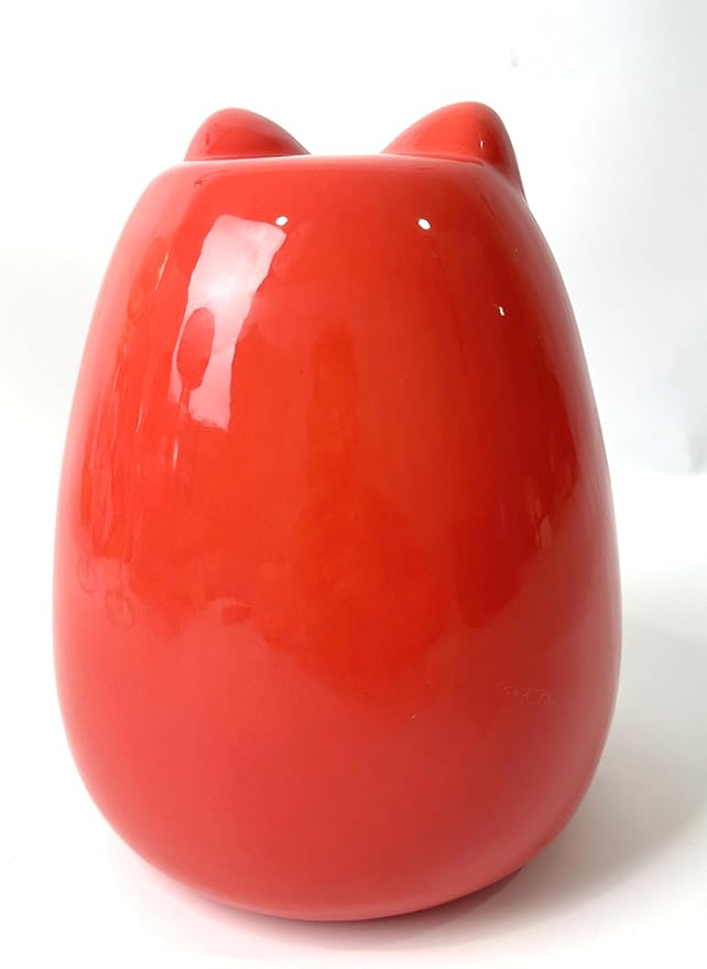 Ceramic Dust Bath Large Size (Pomgrante Red) Inside Space Approx: 9 in Tall/ 7 in Wide Base/ 6+ in deep Base