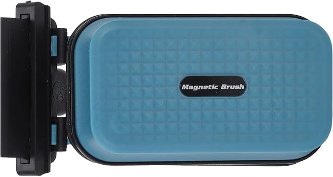 Magnetic Fish Tank Brush, Strong Suction Suspended Magnetic Aquarium Cleaner with Scraper for 3-5mm Glass, Floating Design for 20-60cm Aquariums and Windows (Magnetic Brush + Ordinary Scraper)