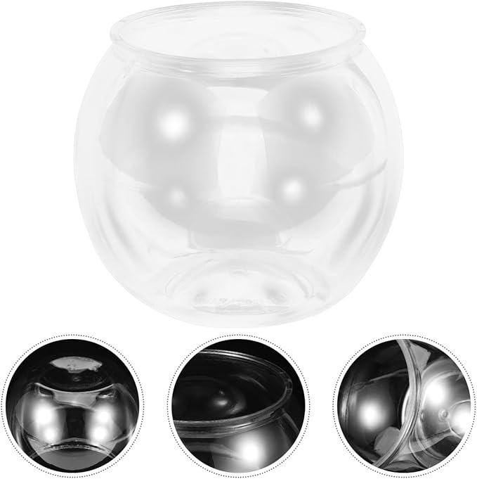 Plastic Fish Bowl, Small Fish Bowl, for Desktop Tank Decor | Goldfish Household Aquarium Ornament for Home Office