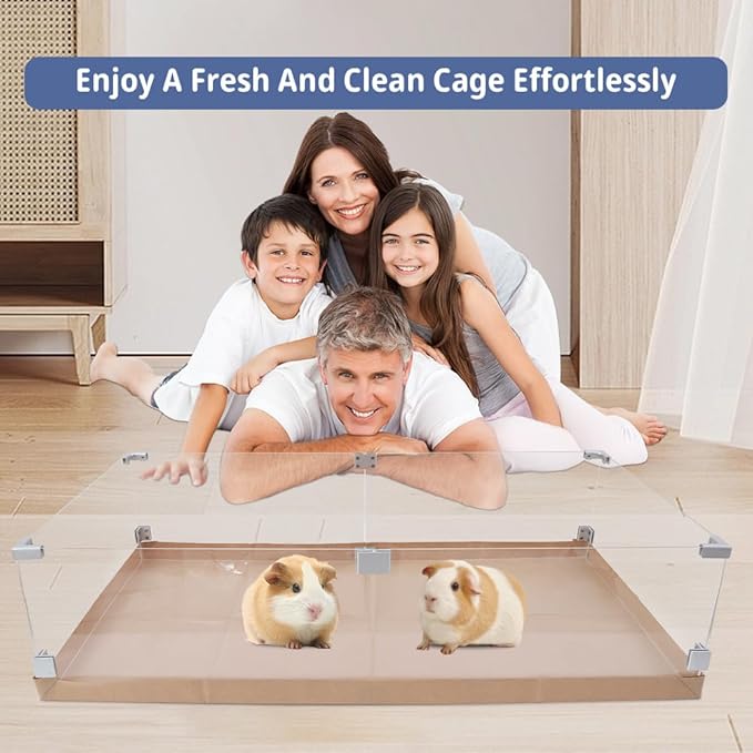 Disposable Guinea Pig Cage Liners, 48" x24 Large Liner Bag for Guinea Pig Cage Bottom, Water-Resistant Kraft Paper(25Pcs