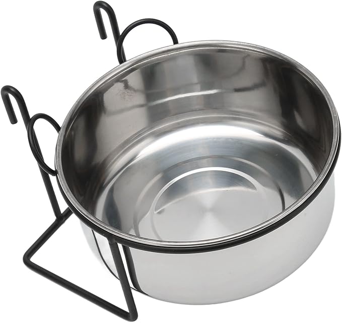 GOTOTOP Stainless Steel Coop Cup, Hanging Pet Bowl Food Water Feeder with Hook for Dogs Cats Birds Rabbits in Crate Cage Kennel