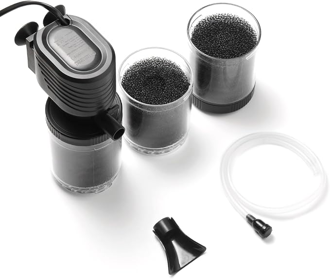 XpertMatic 3 Stages 475 GPH Aquarium Filter for Up to 120 Gallon Fish Tank | Submersible Internal Fish Tank Filter with Water Pump, Power Filter for Fish Tank, Pond