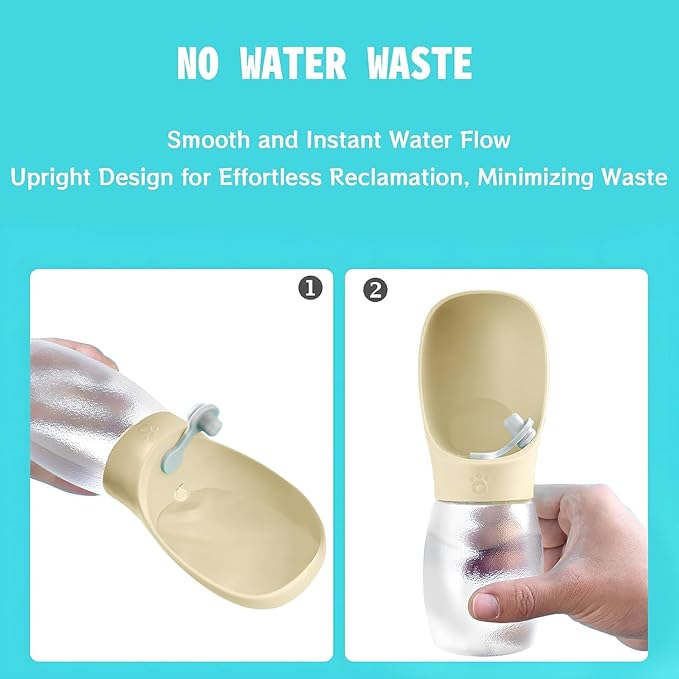 Portable Dog Water Bottle, 12 oz, Leak-Proof Travel Pet Dispenser, Teal,Puppy Water Dispenser with Drinking Feeder for Travel