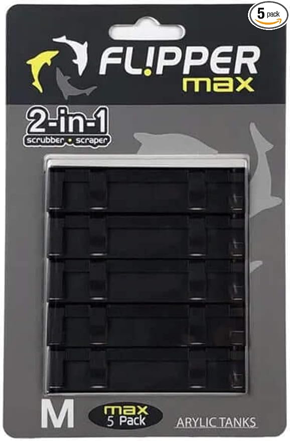 Flipper MAX Magnetic Aquarium Fish Tank Cleaner ABS Replacement Blades - Straight Edge 5-Pack - Acrylic Tanks