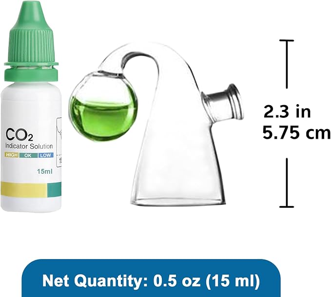 Rhinox Glass Drop Checker Kit with pre-Mixed 4dKH & pH Reagent, 3-Minutes' Setup, 3 Seconds to Read Result, Color Change Reflects CO2 Level