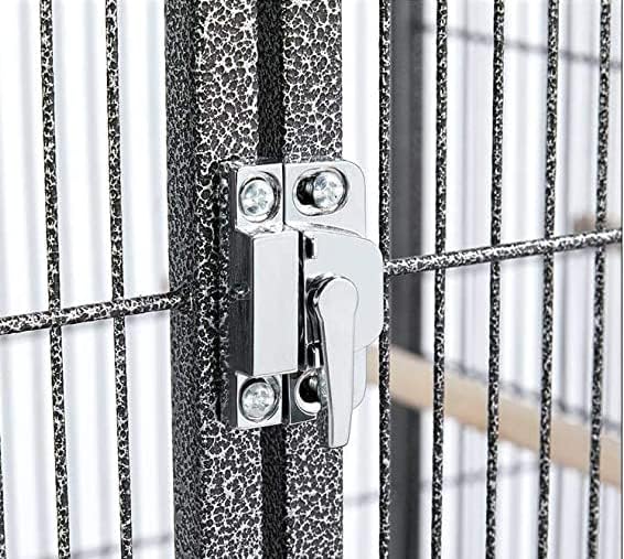 Combo Breeding Stacker Center Divided Breeder Bird Flight Double Rolling Cage with Side Breeding Nest Door (Black Vein, Single Stack Without Stand)