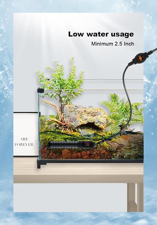200W Aquarium Heater, Adjustable Thermostat Fish Tank Heater | Auto Shut-Off, Explosion-Proof for Fresh & Saltwater