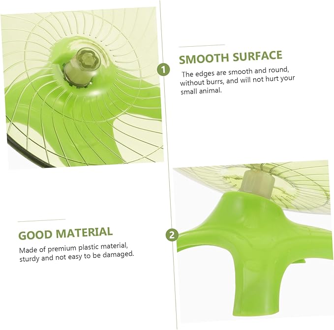 Toddmomy Silent Flying Saucer Exercise Wheel for Hamsters Guinea Pigs Chinchillas Hedgehogs Smooth Edges Quiet Running for Small Pets Cage Accessory in Matcha Green