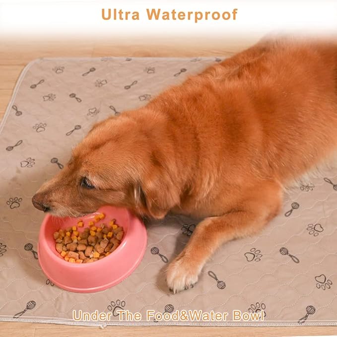 Peepeego 2Pack Pee Pads for Dogs Washable+Free Dog Comb, Waterproof Rugs 36”x48, Absorbent Dog Pads Reusable, Non Slip