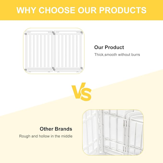 Pet Playpen Foldable Gate for Dogs Heavy Plastic Puppy Exercise Pen with Door Portable Indoor Outdoor Small Pets Fence Puppies Folding Cage 6 Panels Medium Animals House Supplies