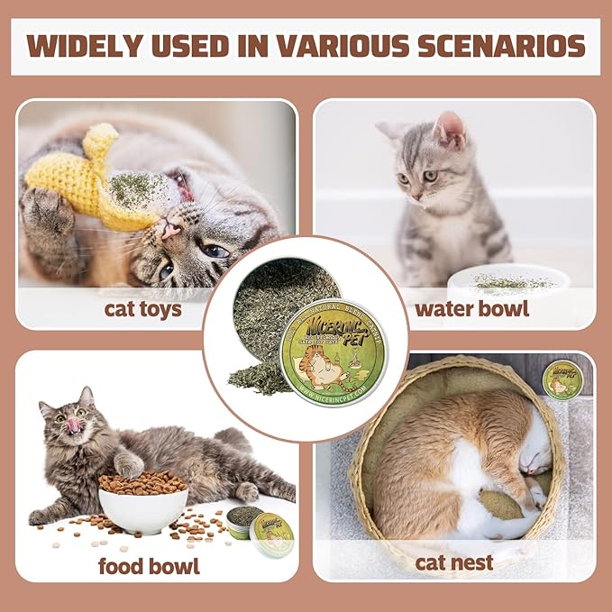 Organic Fresh Dried Catnip for Cats,100% Natural,Safe & Non-Addictive Catnip,Refillable Catnip Toys for Cats & Kittens, 50 Grams(1.8 OZ)