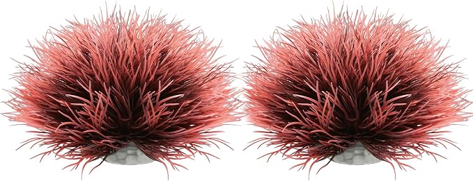 Biaungdo 2 Pcs Artificial Fish Tank Plants, Black Red Aquarium Plants Decor | Silk Aquarium Plants, Small Plastic Fish Tank Accessories, Natural Style Mini Grass Set Artificial Aquarium