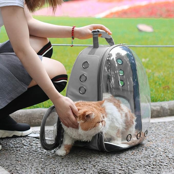 Pet Carrier Backpack Expandable for Cats and Small Dogs, Breathable Anti-Collapse Design, Airline Approved Travel Backpack for Hiking and Outdoor Use (Back Expandable-Grey)