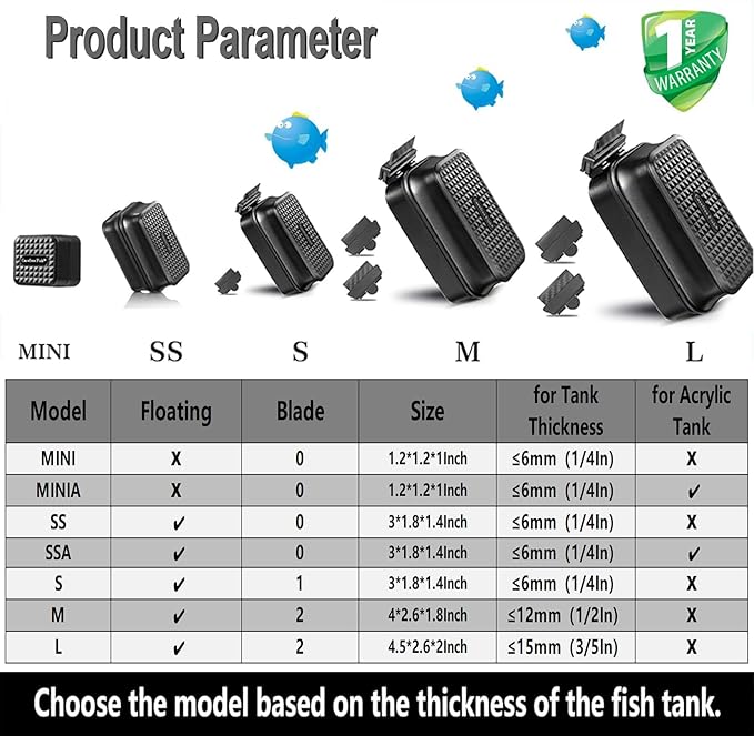 Carefree Fish Aquarium Super Strong Magnetic Cleaner for Glass Fish Tank Magnet Brush with Algae Scrapers Floating
