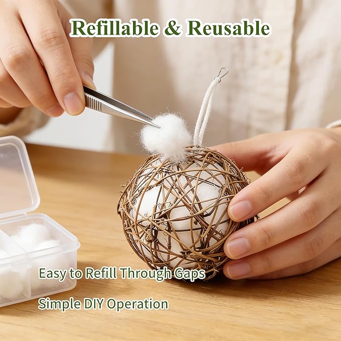Gute Globe Hummingbird Nesters, Hummingbird Nesting Houses Set of 3, Bird Nesting Materials Holder, Refillable Balls Bird Nesting Station for Outdoor Wild Birds Wrens Finches Parrot