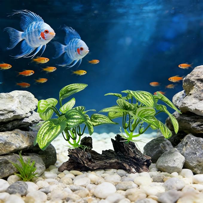 Fish Tank Decor, Aquarium Plants, Reptile Tank Accessories | Artificial plant decorations for aquariums and amphibian habitats, providing both hiding spots and decoration. Type-D