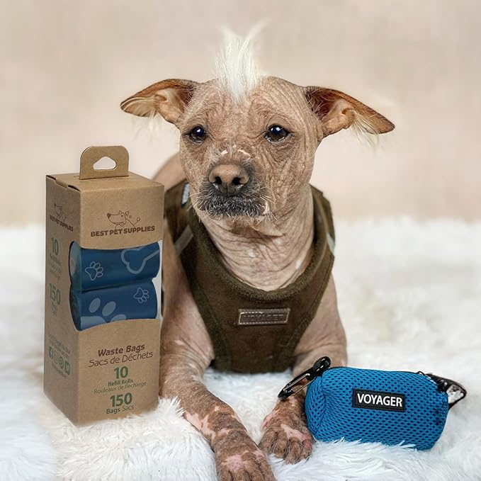 Best Pet Supplies Dog Poop Bags for Waste Refuse Cleanup, Doggy Roll Replacements for Outdoor Puppy Walking and Travel, Leak Proof and Tear Resistant, Thick Plastic - Loyal Blue, 150 Bags